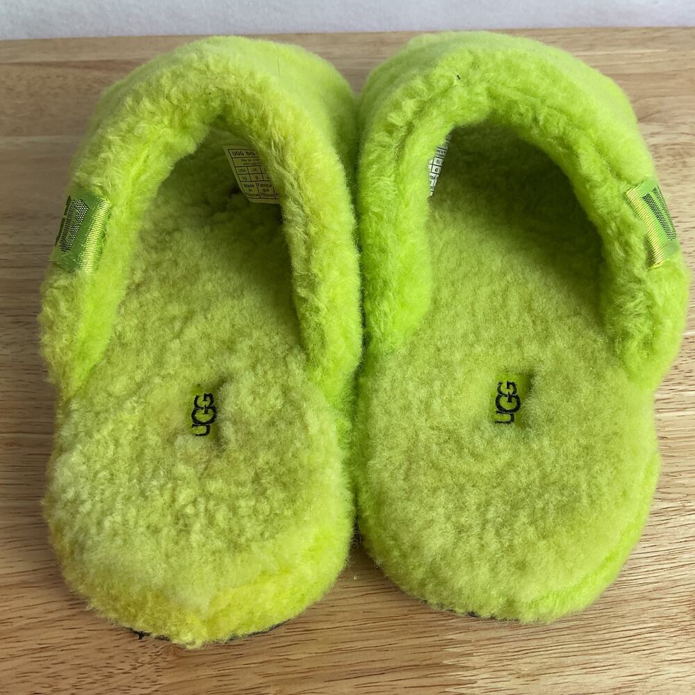 UGG Fluff You Slipper Bright Green 1117473 Mens 8 Womens 10 - Picture 8 of 14
